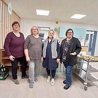 Das Team der stell. Leiterinnnen Frau Kindling und Frau Lehnhäuser mit Ortsbürgermeisterin Frau Mohr und Kita-Träger-Beauftragte Frau Rehberg