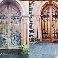 Kirchentür in Rennerod renoviert